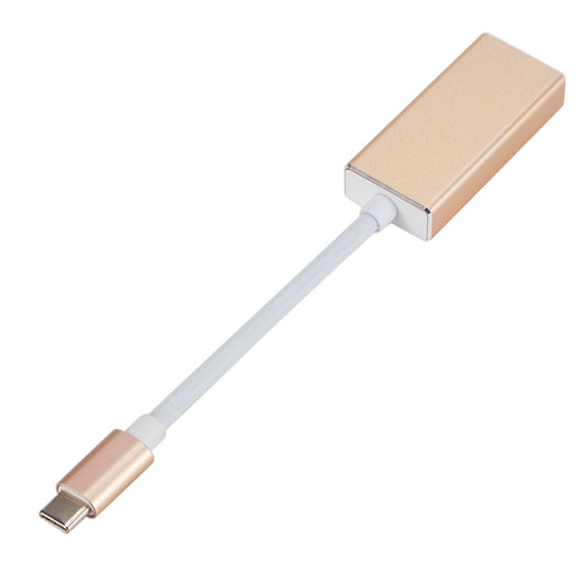 USB-C / Type-C 3.1 Male to Mini DP Female HD Converter, Length: 12cm(Gold) by buy2fix