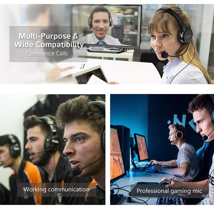 ZJ033MR-03 17cm Stereo 3.5mm Angle Head Plug Gaming Headset Sound Card Live Microphone by buy2fix