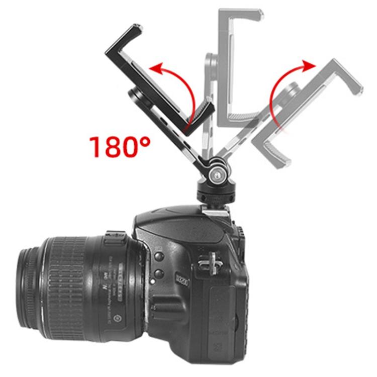 BEXIN PH-01 Desktop Live Broadcast Bracket 360 Phone Clamp Dual Cold Shoes Mount (Black) - Stand by BEXIN | Online Shopping UK | buy2fix
