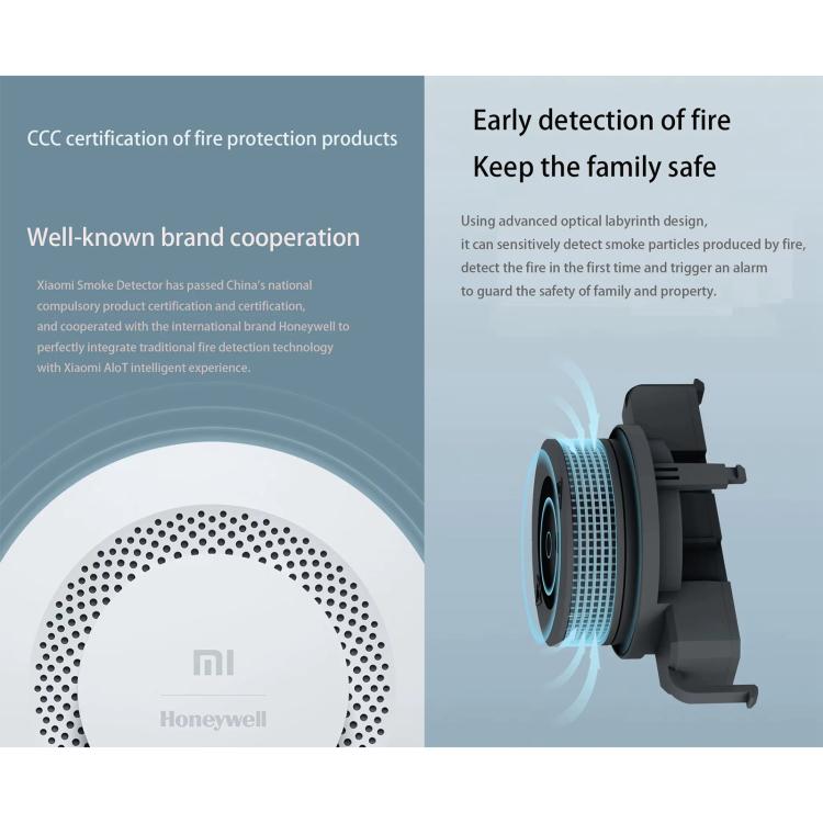 Original Xiaomi Honeywell Smart Fire Alarm Smoke Detector Alarm, Work with Xiaomi Multimode Smart Home Gateway 2 (CA1001) Mihome APP Control - Smoke Gas Detector by Xiaomi | Online Shopping UK | buy2fix