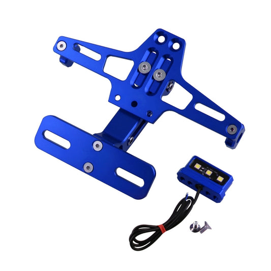 LPF013 Motorcycle Modification Accessories Universal Aircraft Shape Aluminum Alloy License Plate Bracket with LED Lights (Blue) by buy2fix