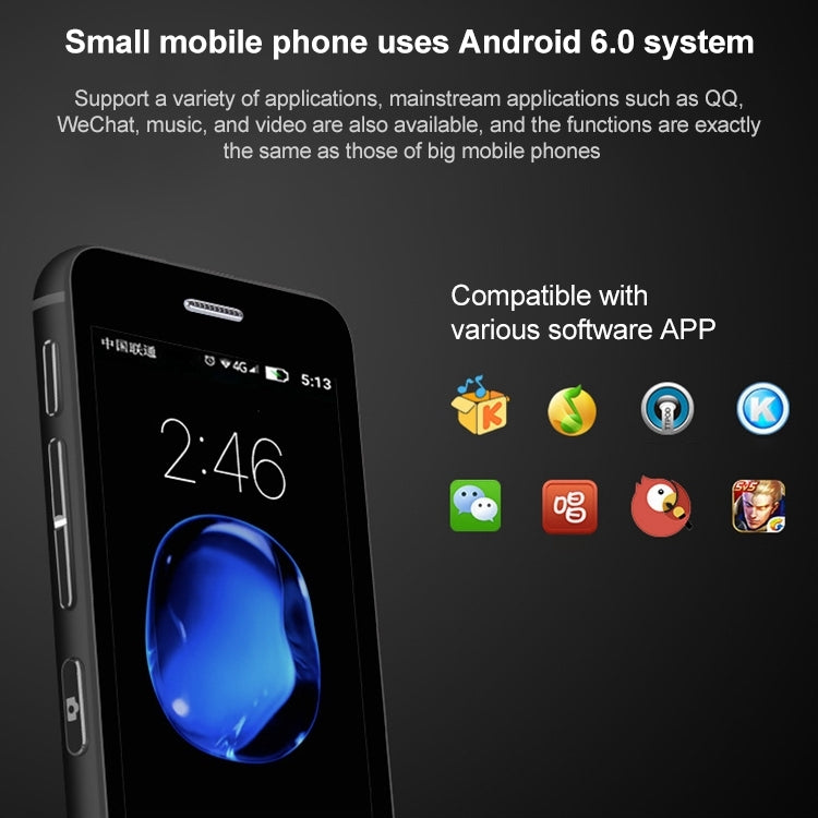 MELROSE S9X, 1GB+8GB+32GB TF, Support Google Play, 2.45 inch, Android 5.1 MTK6580 Quad Core, Support Bluetooth / WiFi, Network: 3G(Black) - Melrose by MELROSE | Online Shopping UK | buy2fix