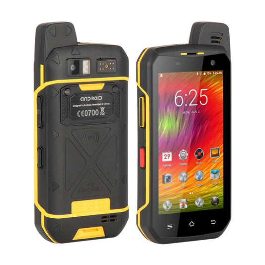 UNIWA B6000 PTT Walkie Talkie Rugged Phone, 4GB+64GB, IP68 Waterproof Dustproof Shockproof, 5000mAh Battery, 4.7 inch Android 9.0 MTK6762 Octa Core up to 2.0GHz, Network: 4G, NFC, OTG (Yellow) by UNIWA