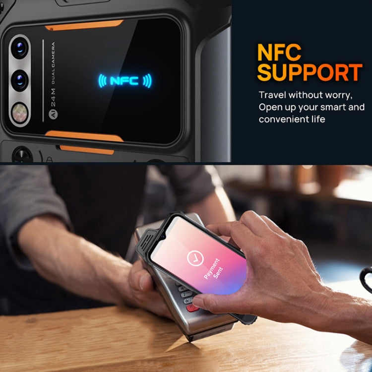 UNIWA W888 Explosion-proof Rugged Phone, 4GB+64GB, IP68 Waterproof Dustproof Shockproof, 5000mAh Battery, 6.3 inch Android 11 MTK6765 Helio P35 Octa Core up to 2.35GHz, Network: 4G, NFC, OTG(Black+Orange) by UNIWA