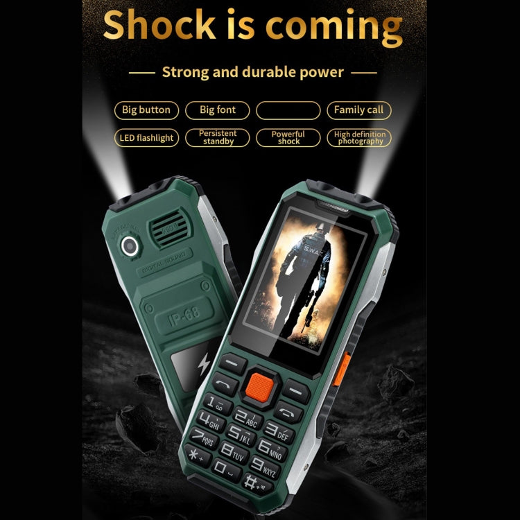 A6 4G Full Network Triple Proofing Elder Phone, Waterproof Shockproof Dustproof, 6800mAh Battery, 2.4 inch, 21 Keys, LED Flashlight, FM, SOS, Dual SIM, Network: 4G(Black) - Others by buy2fix | Online Shopping UK | buy2fix