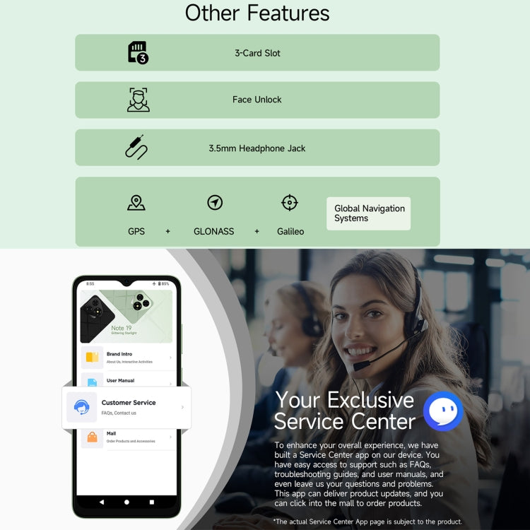 Ulefone Note 19, 3GB+32GB, Face ID & Side Fingerprint, 6.56 inch Android 14 Go Unisoc T603 Octa Core, Network: 4G, Dual SIM, OTG (Green) - Ulefone by Ulefone | Online Shopping UK | buy2fix