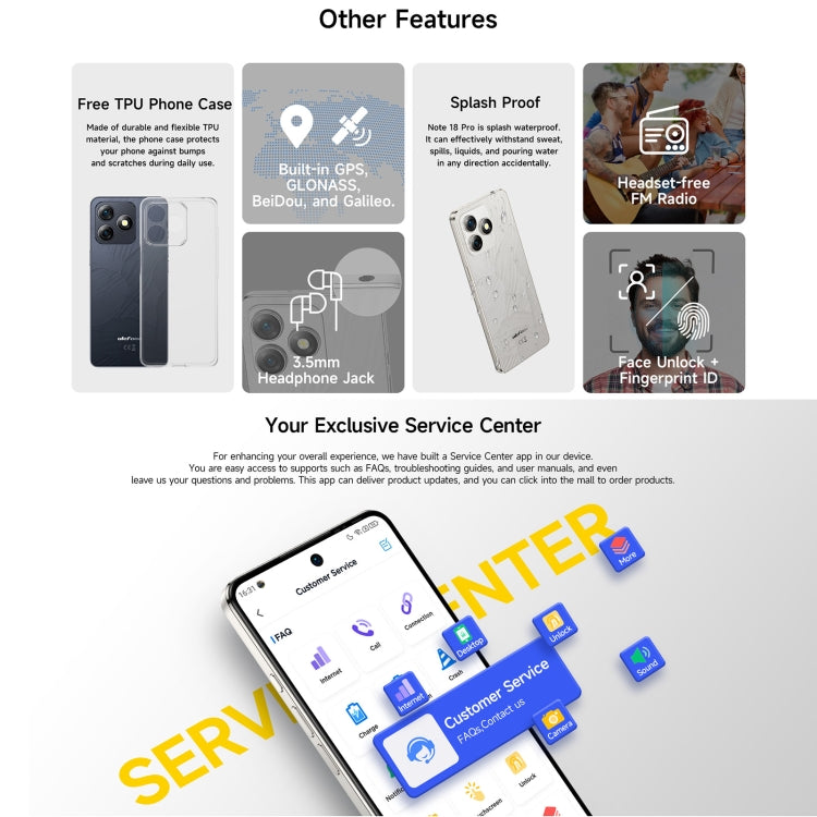 Ulefone Note 18 Pro, 6GB+256GB, Face ID & Side Fingerprint, 6.78 inch Android 14 MediaTek Helio G91 MTK6769 Octa Core, Network: 4G, Dual SIM, OTG, NFC (Moonlit White) - Ulefone by Ulefone | Online Shopping UK | buy2fix