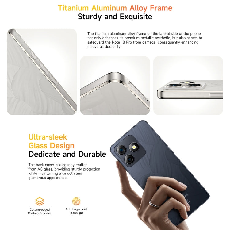 Ulefone Note 18 Pro, 6GB+256GB, Face ID & Side Fingerprint, 6.78 inch Android 14 MediaTek Helio G91 MTK6769 Octa Core, Network: 4G, Dual SIM, OTG, NFC (Lustrous Black) - Ulefone by Ulefone | Online Shopping UK | buy2fix