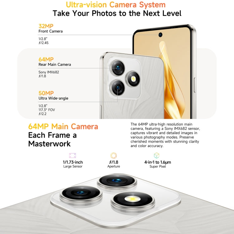 Ulefone Note 18 Pro, 6GB+256GB, Face ID & Side Fingerprint, 6.78 inch Android 14 MediaTek Helio G91 MTK6769 Octa Core, Network: 4G, Dual SIM, OTG, NFC (Lustrous Black) - Ulefone by Ulefone | Online Shopping UK | buy2fix