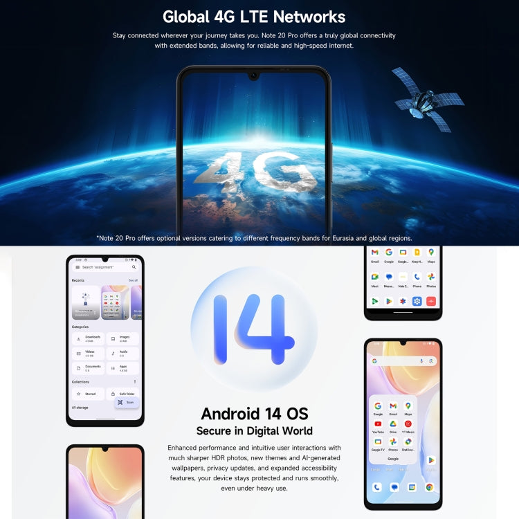 Ulefone Note 20 Pro, 4GB+256GB, Face ID & Side Fingerprint, 6000mAh, 6.75 inch Android 14 Unisoc T606 Octa Core, Network: 4G, Dual SIM, OTG (Satin Black) - Ulefone by Ulefone | Online Shopping UK | buy2fix