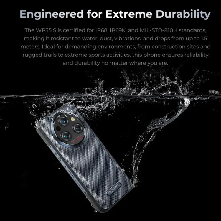 Oukitel WP35 S 4G Rugged Phone, 6GB+256GB, IP68/IP69K, Side Fingerprint, 11000mAh, 6.56 inch Android 14 MediaTek Helio G85 Octa Core, NFC, OTG, Network: 4G (Green) - OUKITEL by OUKITEL | Online Shopping UK | buy2fix