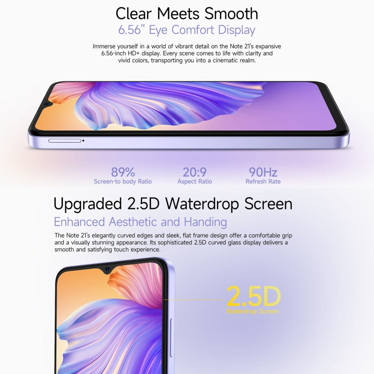 Ulefone Note 21, 4GB+128GB, Face ID & Fingerprint, 6.56 inch Android 14 Unisoc T606 Octa Core, Network: 4G, Dual SIM, OTG (Starlight Black) - Ulefone by Ulefone | Online Shopping UK | buy2fix