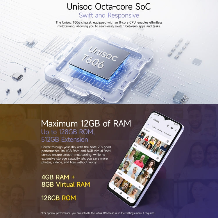 Ulefone Note 21, 4GB+128GB, Face ID & Fingerprint, 6.56 inch Android 14 Unisoc T606 Octa Core, Network: 4G, Dual SIM, OTG (Starlight Black) - Ulefone by Ulefone | Online Shopping UK | buy2fix
