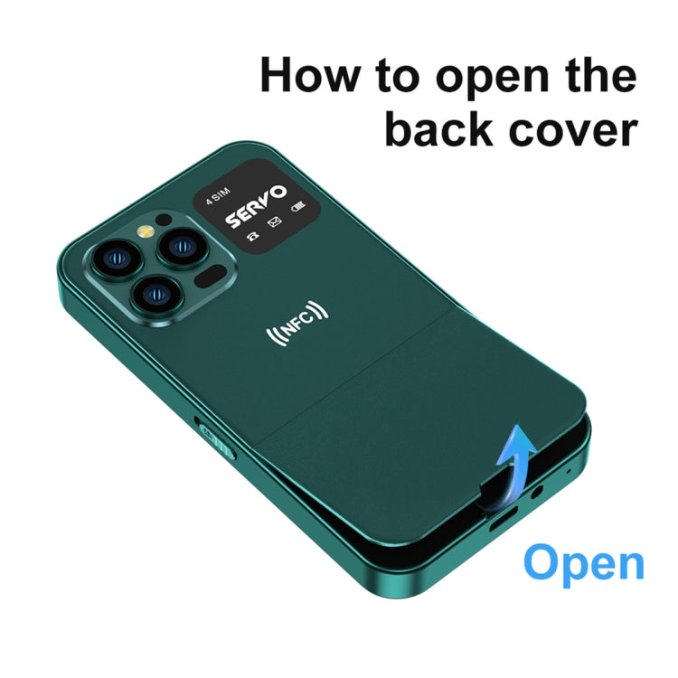 SERVO U700, 2.4 inch, MTK6261D, 58 Full Keyboards, Support Bluetooth, FM, NFC, Quick Dial, Flashlight, GSM, Quad SIM (Green) - SERVO by SERVO | Online Shopping UK | buy2fix