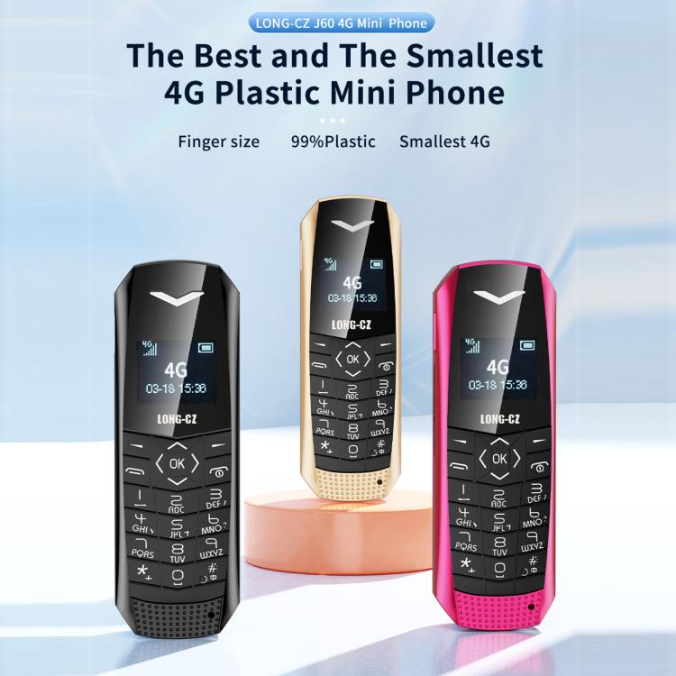 LONG-CZ J60 4G Mini Phone, 1.77 inch Unisoc T107, 21 Keys, Network: 4G, Single SIM (Black) - Others by buy2fix | Online Shopping UK | buy2fix