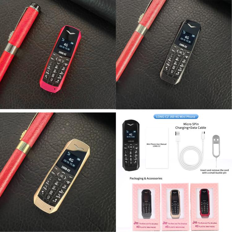 LONG-CZ J60 4G Mini Phone, 1.77 inch Unisoc T107, 21 Keys, Network: 4G, Single SIM (Black) - Others by buy2fix | Online Shopping UK | buy2fix