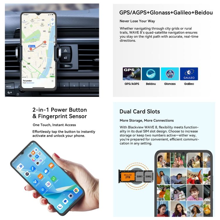Blackview WAVE 8, 4GB+128GB, 6.56 inch Android 14 Unisoc T606 Octa Core, Network: 4G, OTG (Blue) - Blackview by Blackview | Online Shopping UK | buy2fix