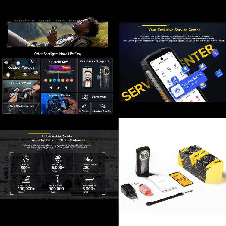 Ulefone Armor Mini 20T Pro, Thermal Imaging, 8GB+256GB, IP68/IP69K Rugged Phone, 4.7 inch Android 14 MediaTek Dimensity 6300 5G Octa Core, Network: 5G, NFC, OTG (Mecha Black) - Ulefone by Ulefone | Online Shopping UK | buy2fix