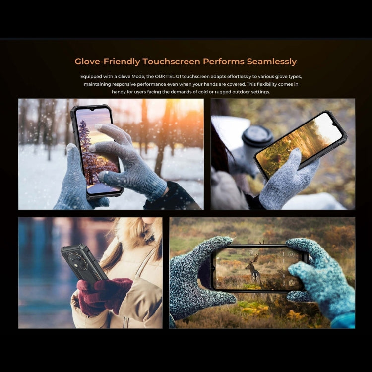 Oukitel G1 Rugged Phone, 6GB+256GB, Fingerprint Identification, 6.52 inch Android 14 T606 Octa Core, NFC, OTG, Network: 4G (Green) by OUKITEL