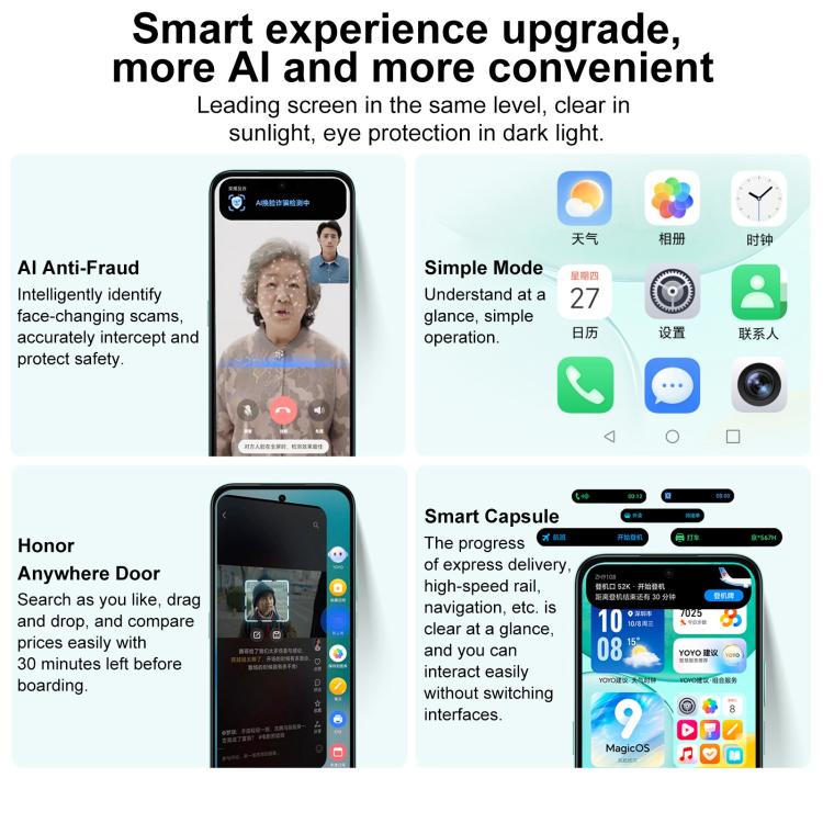 Honor Play 60, 8GB+256GB, Side Fingerprint, 6.61 inch MagicOS 9.0 Dimensity 6300 Octa Core, Network: 5G, OTG (Cyan) - Honor by HONOR | Online Shopping UK | buy2fix