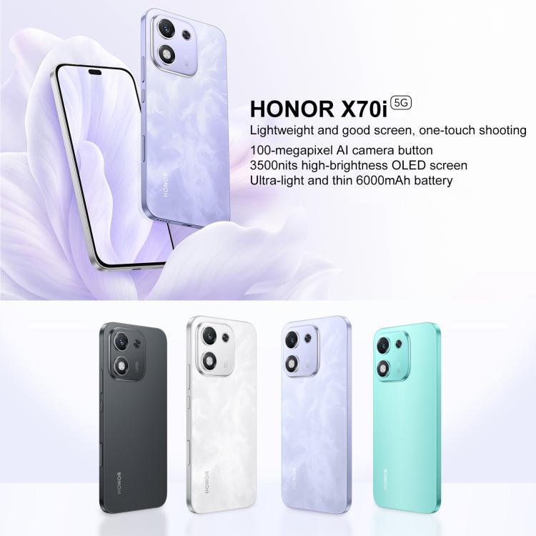 Honor X70i, 12GB+256GB, In-screen Fingerprint, 6.7 inch MagicOS 9.0 Android 15.0 Dimensity 7025 Ultra Octa Core, Network: 5G, OTG, NFC (Black) - Honor by HONOR | Online Shopping UK | buy2fix