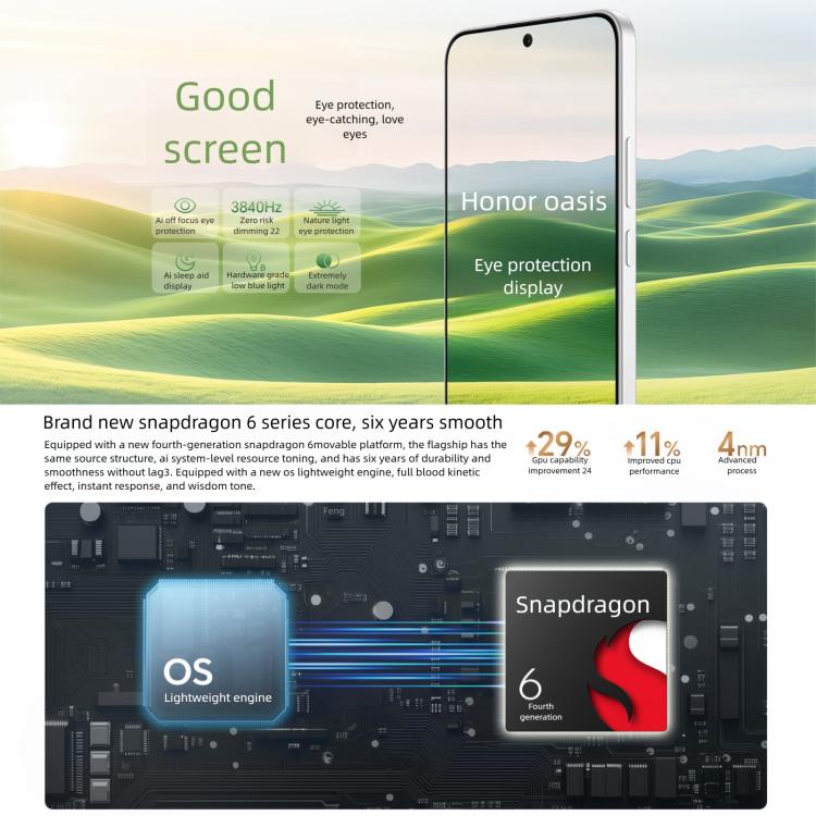 Honor X70, 8GB+128GB, Screen Fingerprint, 6.79 inch MagicOS 9.0 Snapdragon 6 Gen 4 Octa Core, Network: 5G, OTG, NFC, Support Google Play (Black) - Honor by HONOR | Online Shopping UK | buy2fix