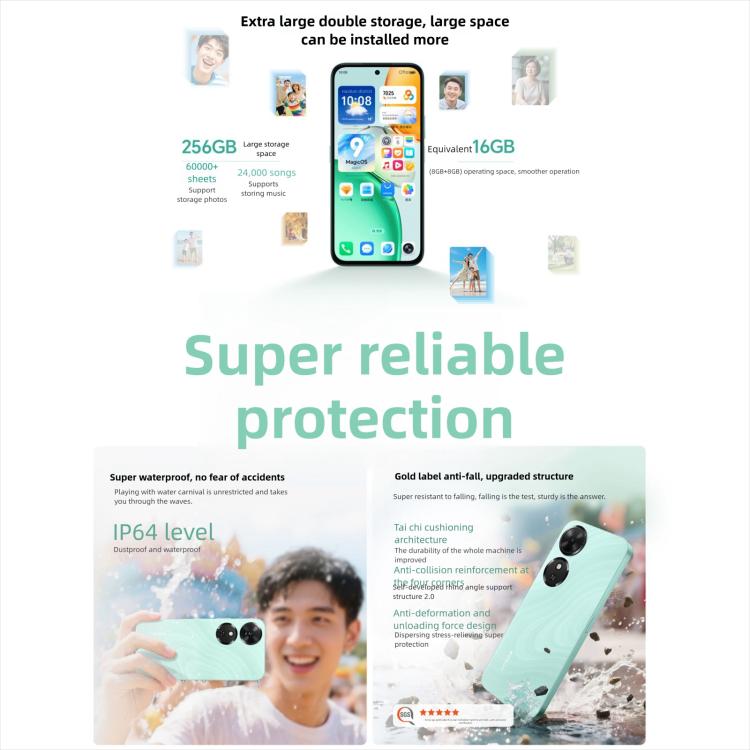 Honor Play10C, 8GB+256GB, Side Fingerprint, 6.61 inch MagicOS 9.0 Android 15 Dimensity 6300 Octa Core, Network: 5G, OTG (White) - Honor by HONOR | Online Shopping UK | buy2fix
