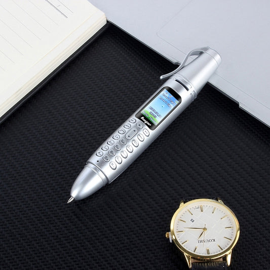 AK007 Mobile Phone, Multifunctional Remote Noise Reduction Back-clip Recording Pen with 0.96 inch Color Screen, Dual SIM Dual Standby, Support Bluetooth, GSM, LED Light, Handwriting (Silver) by buy2fix