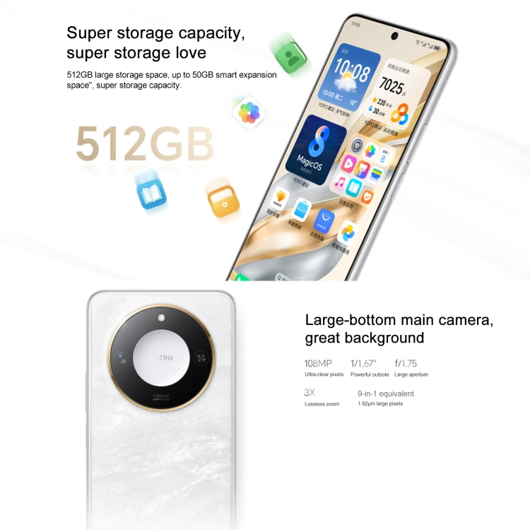 Honor X60, 12GB+256GB, Side Fingerprint, 6.8 inch MagicOS 8.0 Dimensity 7025-Ultra Octa Core, Network: 5G, OTG, Support Google Play (White) - Honor by HONOR | Online Shopping UK | buy2fix