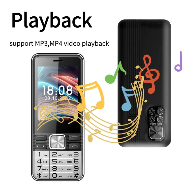 S5630, 2.8 inch, 3000mAh, 21 Key, Support Bluetooth, Flashlight, GSM, Quad SIM (Black) - SERVO by buy2fix | Online Shopping UK | buy2fix