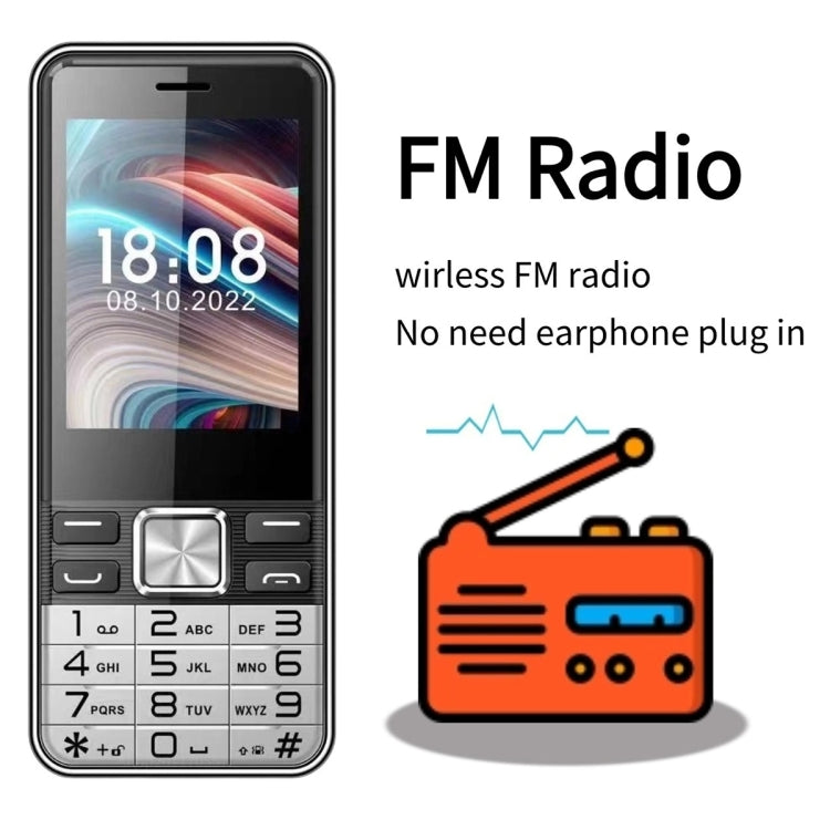 S5630, 2.8 inch, 3000mAh, 21 Key, Support Bluetooth, Flashlight, GSM, Quad SIM (Black) - SERVO by buy2fix | Online Shopping UK | buy2fix