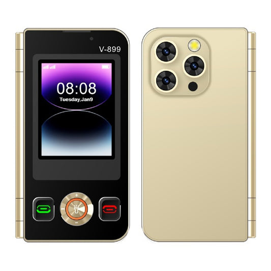 SOYES V-899, 32MB+64MB, 2.4 inch + 2.8 inch Display MTK6261D CPU, BT 3.0, Network: 2G, Dual SIM (Gold) - SOYES by SOYES | Online Shopping UK | buy2fix
