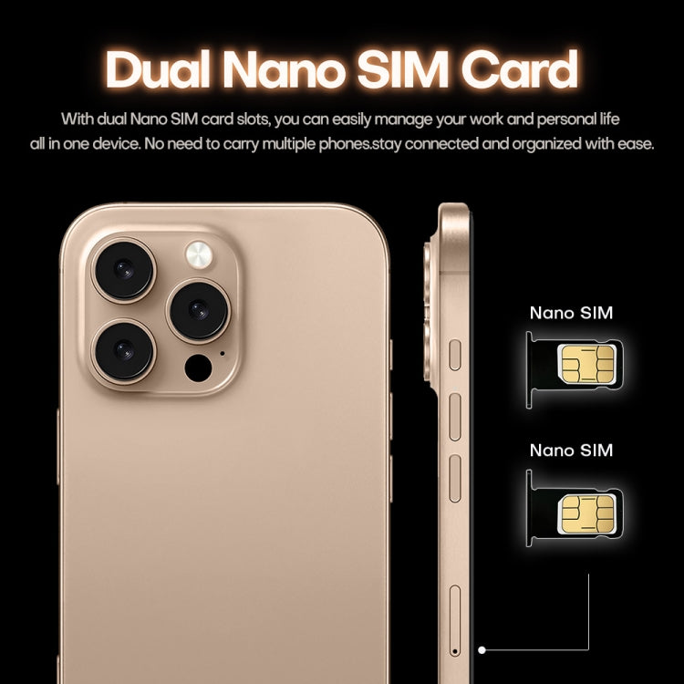 i16 Pro Max / A08A, 3GB+64GB, 6.73 inch Screen, Face Identification, Android 8.1 MTK6753 Octa Core, Network: 4G, Dual SIM, EU Plug (Gold) - by buy2fix | Online Shopping UK | buy2fix