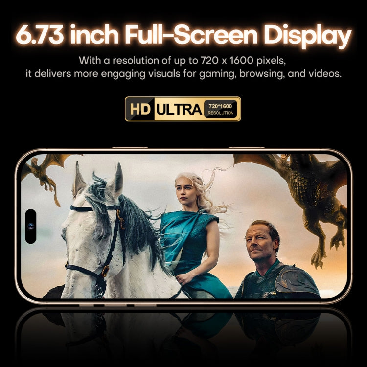 i16 Pro Max / A08A, 3GB+64GB, 6.73 inch Screen, Face Identification, Android 8.1 MTK6753 Octa Core, Network: 4G, Dual SIM, EU Plug (Gold) - by buy2fix | Online Shopping UK | buy2fix