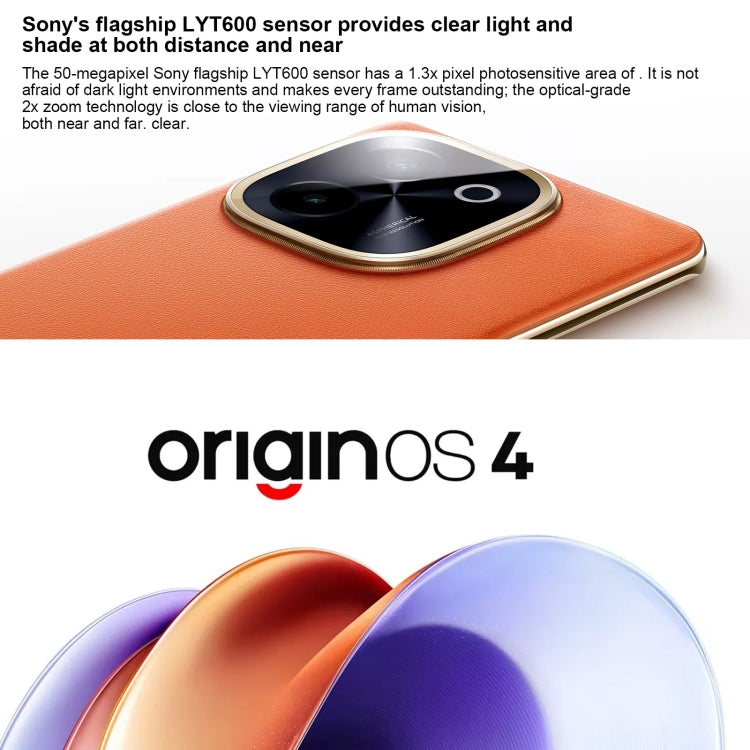 vivo Y200, Dual Back Cameras, 12GB+512GB, Face ID Screen Fingerprint Identification, 6.78 inch Android 14.0 OriginOS 4 Snapdragon 6 Gen 1 Octa Core 2.2GHz, OTG, Network: 5G, Support Google Play (Orange) by vivo