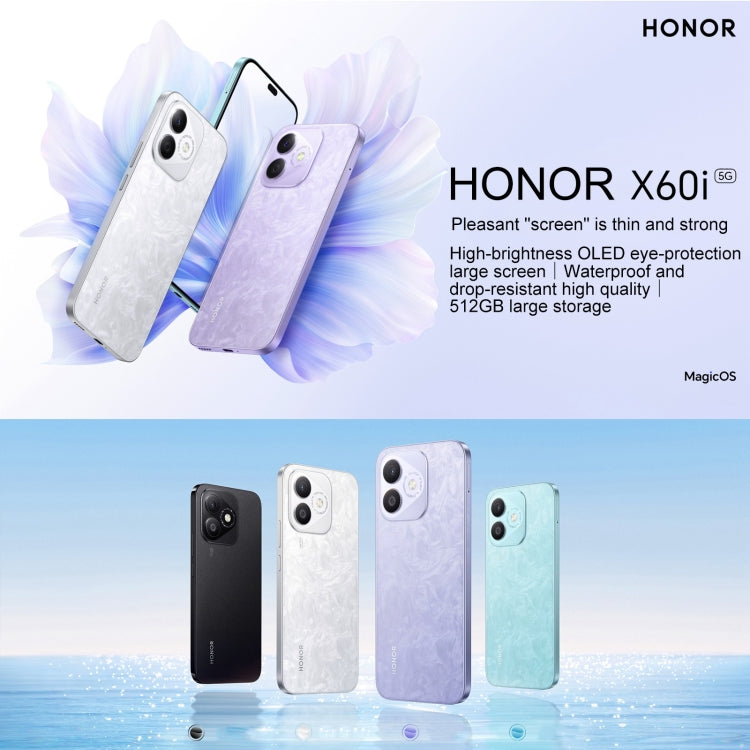 Honor X60i, 12GB+512GB, Screen Fingerprint, 6.7 inch MagicOS 8.0 Dimensity 6080 Octa Core, Network: 5G, OTG, Not Support Google Play (White) - Honor by HONOR | Online Shopping UK | buy2fix