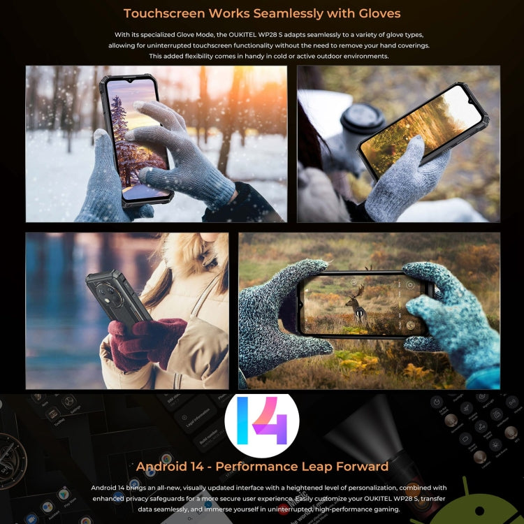 Oukitel WP28 S IP68/IP69K Rugged Phone, 4GB+128GB, Fingerprint, 6.52 inch Unisoc T606 Octa-core, NFC, OTG, Network: 4G (Grey) by OUKITEL