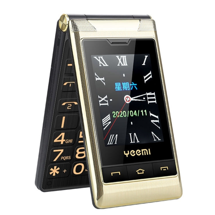 Mafam F10 Dual-screen Flip Phone, 2.8 inch + 2.4 inch, 5900mAh Battery, Support FM, SOS, GSM, Family Number, Big Keys, Dual SIM (Gold) - Others by buy2fix | Online Shopping UK | buy2fix