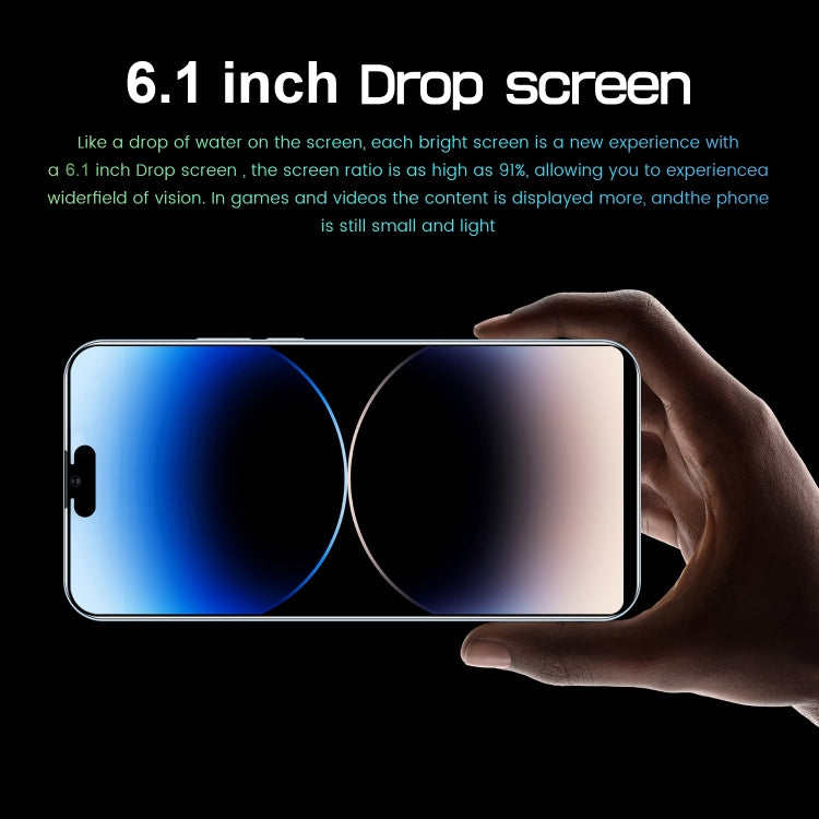 i14 Pro Max N85, 1GB+8GB, 6.1 inch Screen, Face Identification, Android 8.1 MTK6580A Quad Core, Network: 3G, Dual SIM (Blue) - by buy2fix | Online Shopping UK | buy2fix