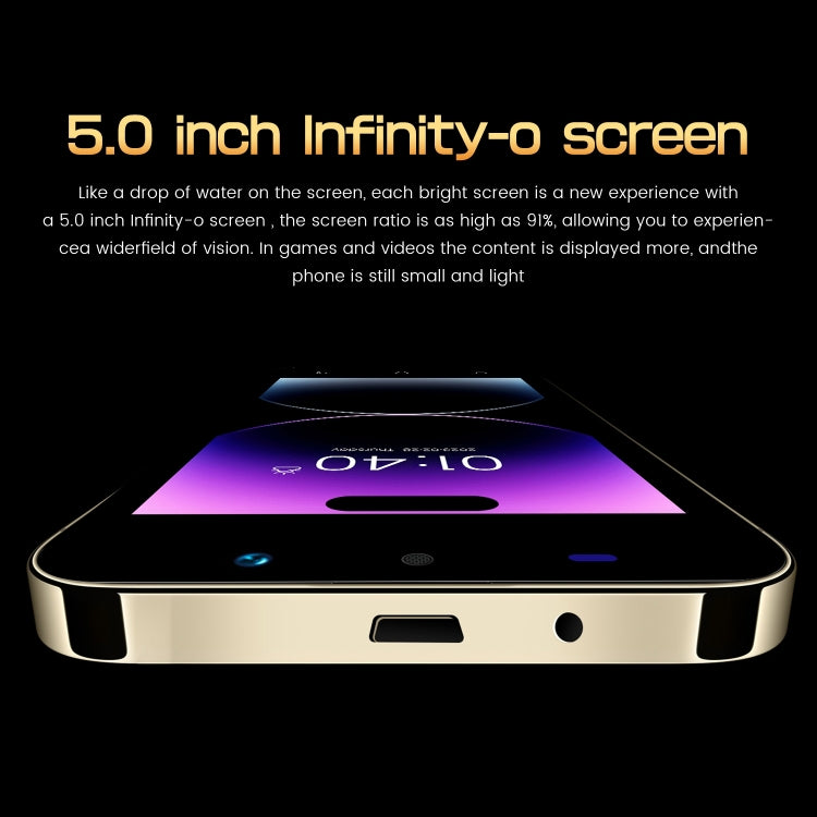 i14 mini HRDP5, 512MB+4GB, 5.0 inch Screen, Face Identification, Android 5.0 MTK6572 Dual Core, Network: 3G (Gold) - by buy2fix | Online Shopping UK | buy2fix