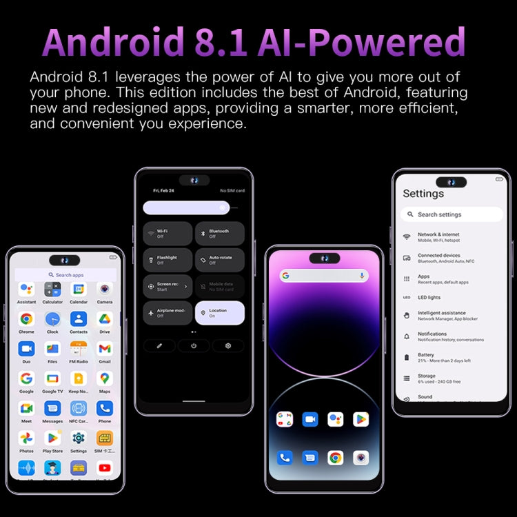 i14ProMax C58, 3GB+64GB, 6.8 inch Screen, Face Identification, Android 8.1 MMTK6737 Quad Core, OTG, Network: 4G (Dark Purple) - by buy2fix | Online Shopping UK | buy2fix