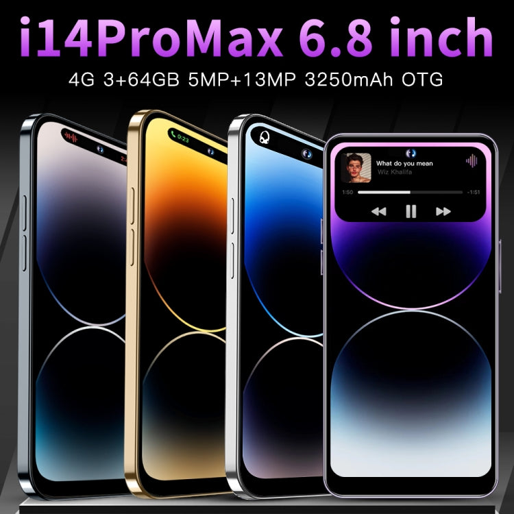 i14ProMax C58, 3GB+64GB, 6.8 inch Screen, Face Identification, Android 8.1 MMTK6737 Quad Core, OTG, Network: 4G (Dark Purple) - by buy2fix | Online Shopping UK | buy2fix