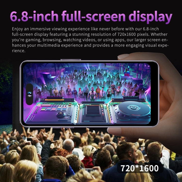 i14ProMax C58, 3GB+64GB, 6.8 inch Screen, Face Identification, Android 8.1 MMTK6737 Quad Core, OTG, Network: 4G (Dark Purple) - by buy2fix | Online Shopping UK | buy2fix