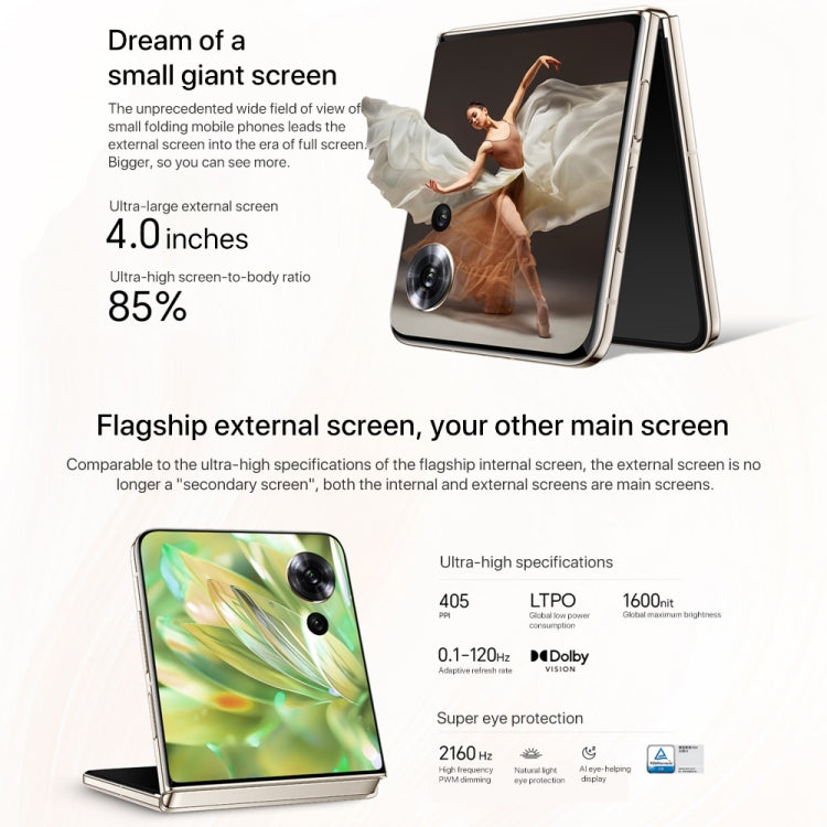 Honor Magic V Flip, 12GB+256GB, 6.8 inch + 4.0 inch Screen MagicOS 8.0 Snapdragon 8+ Gen 1 Octa Core, Network: 5G, NFC, OTG (Pink) - Honor by HONOR | Online Shopping UK | buy2fix