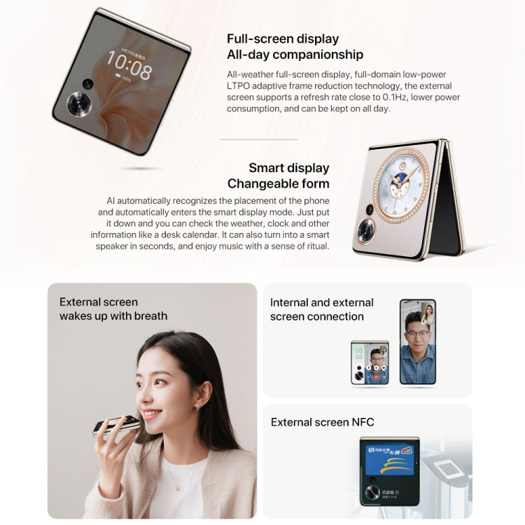 Honor Magic V Flip, 12GB+256GB, 6.8 inch + 4.0 inch Screen MagicOS 8.0 Snapdragon 8+ Gen 1 Octa Core, Network: 5G, NFC, OTG (Pink) - Honor by HONOR | Online Shopping UK | buy2fix