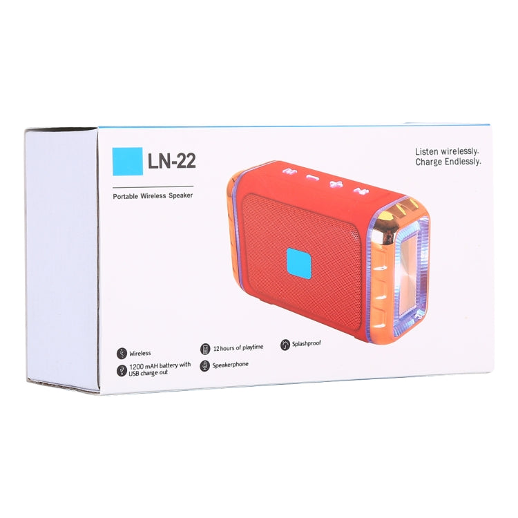 LN-22 DC 5V Portable Wireless Speaker with Hands-free Calling & Dual Colorful LED Light, Support USB & TF Card & 3.5mm Aux - Desktop Speaker by buy2fix | Online Shopping UK | buy2fix