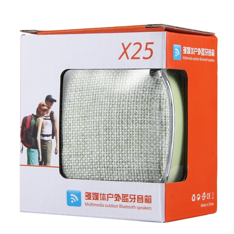 X25 Portable Fabric Design Bluetooth Stereo Speaker with Built-in MIC, Support Hands-free Calls & TF Card & AUX IN, Bluetooth Distance: 10m(Green) - Desktop Speaker by buy2fix | Online Shopping UK | buy2fix