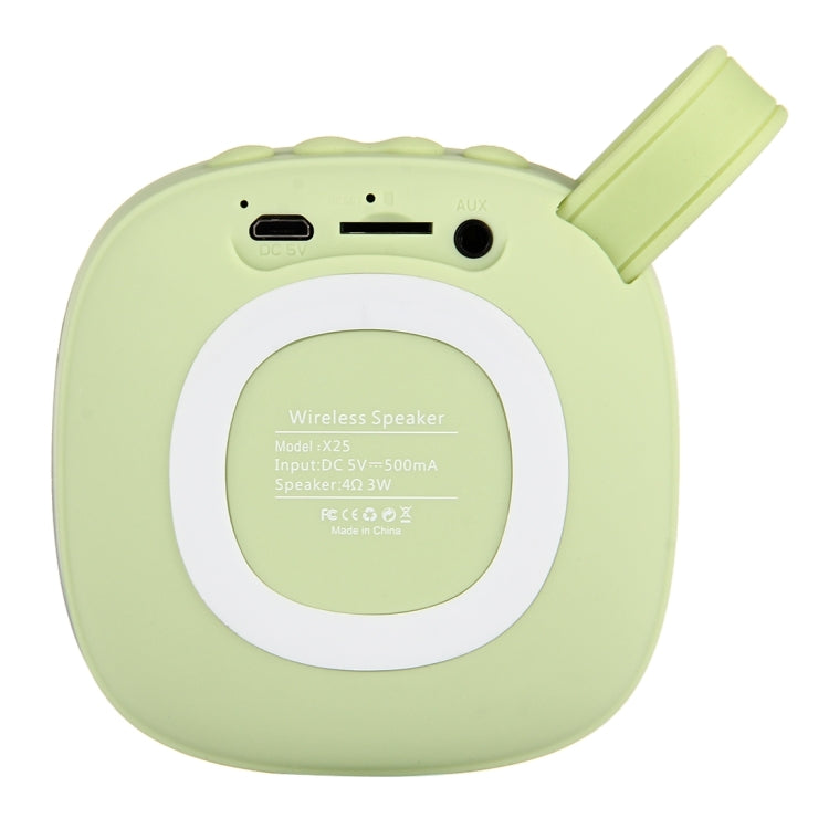 X25 Portable Fabric Design Bluetooth Stereo Speaker with Built-in MIC, Support Hands-free Calls & TF Card & AUX IN, Bluetooth Distance: 10m(Green) - Desktop Speaker by buy2fix | Online Shopping UK | buy2fix