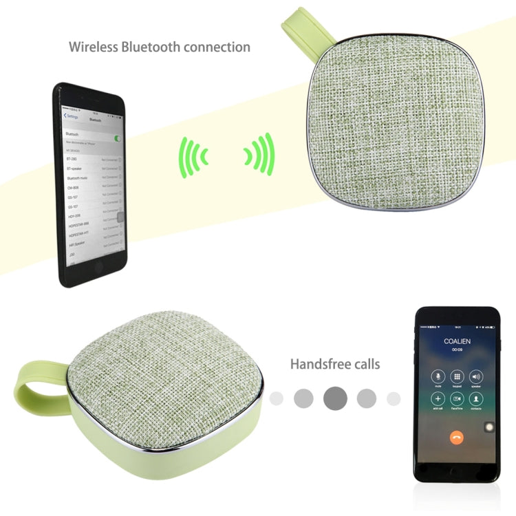 X25 Portable Fabric Design Bluetooth Stereo Speaker with Built-in MIC, Support Hands-free Calls & TF Card & AUX IN, Bluetooth Distance: 10m(Green) - Desktop Speaker by buy2fix | Online Shopping UK | buy2fix
