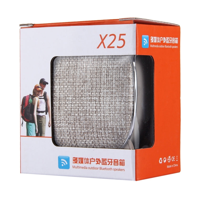 X25 Portable Fabric Design Bluetooth Stereo Speaker with Built-in MIC, Support Hands-free Calls & TF Card & AUX IN, Bluetooth Distance: 10m(Khaki) - Desktop Speaker by buy2fix | Online Shopping UK | buy2fix